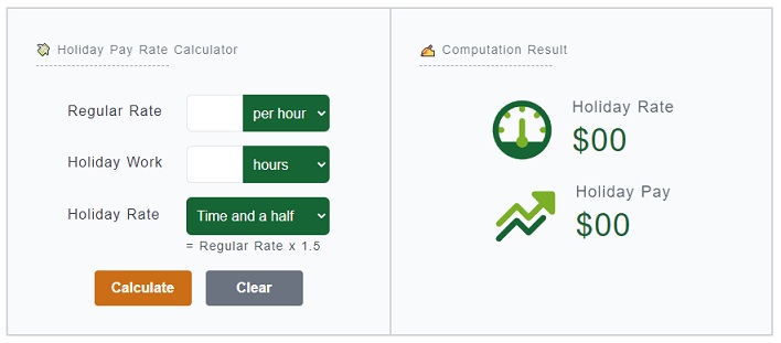 Holiday Pay Rate Calculator