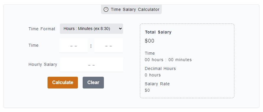 Time Salary Calculator